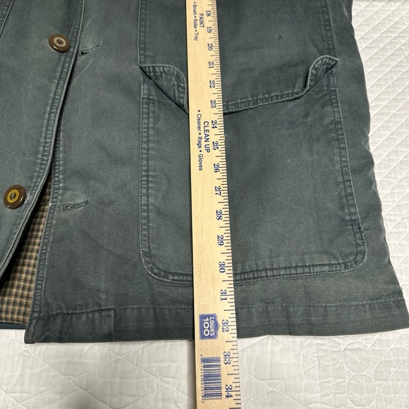VINTAGE Eddie Bauer Chore Jacket Men L Green Goose Down Removable Liner Dad coat - Picture 5 of 16